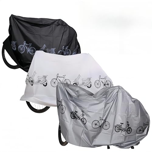 Lot de 3 housses de protection pour vélo, imperméables, noir/blanc/gris