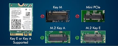 Image of Legacy M.2 Wi-Fi Adapter for Intel 3168 Wireless-AC | 433Mbps WiFi with Bluetooth 4.2 | 2.4GHz & 5GHz Network Card | Works with Intel, AMD, Linux & Windows | 3168NGW Wireless Adapter
