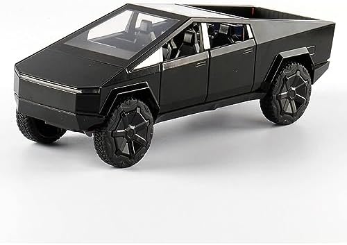 Die Cast Metal Toy Car 124 Cyber Truck Model Cars Pullback Toy Car for Kids Best Gifts Vehicle Toys for Kids Sound and Light Pull Back Cars Toys & Truck