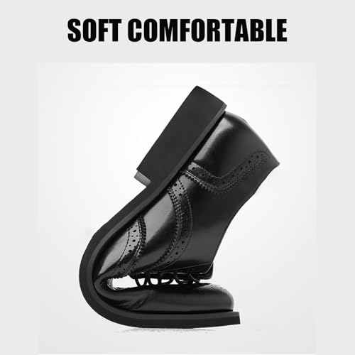 Men's Leather Retro Wingtip Oxford Shoes Classic Lace-Up Plain Toe Slip-On Low Heel Dress Brogue Derby Shoes for Business Wedding Work Casual Occasions3