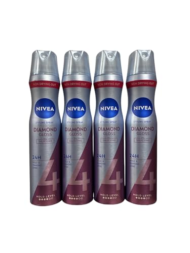 Nivea Diamond Gloss Lot de 4 flacons de spray de coiffage 4 x 250 ml