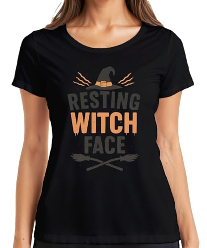 Halloween Resting Witch Face Witch Witch Hat Gift Funny Saying Women's T-Shirt, black, 3XL
