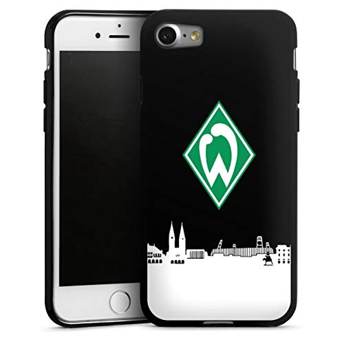Silikon Hülle kompatibel mit Apple iPhone 8 Case schwarz Handyhülle Offizielles Lizenzprodukt Skyline SV Werder Bremen
