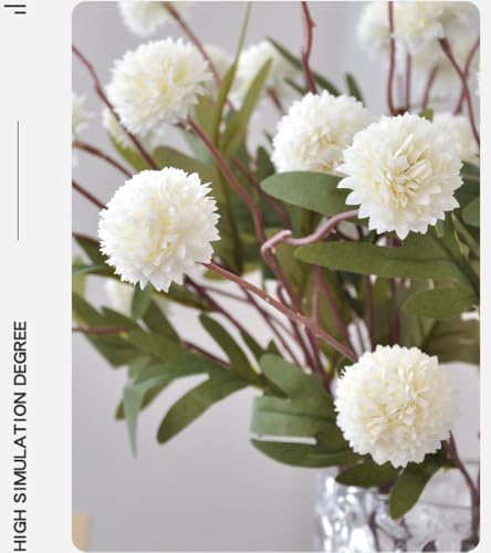 Bouquet de chrysanthèmes artificiels en soie blanche pour centre de table - 7