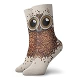 artyly Kaffeebohne Eule Wallpaper Knöchel Socken Lässig Gemütliche Crew Socken Für Männer Frauen Yoga Wandern Radfahren Laufen Fußball Sport