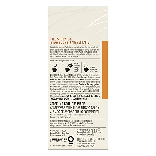 Sachê Solúvel Starbucks Caramel Latte - 4 unidades