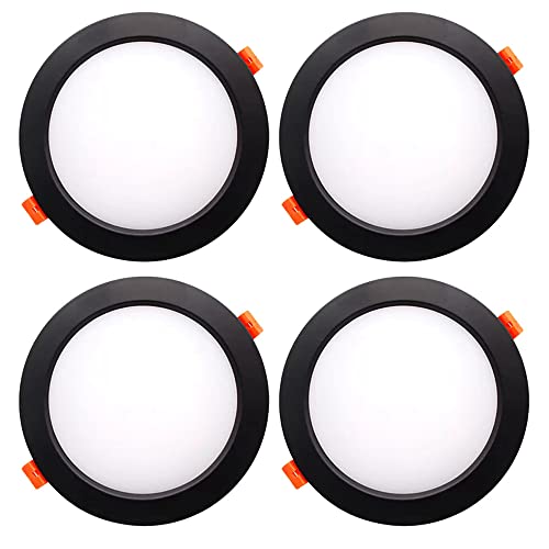 Paquete de 4 focos empotrables de 5 W a 24 W para iluminación de Techo de Cocina, de 6,35 a 20 cm, seleccionables Entre 3000 K y 6000 K.
