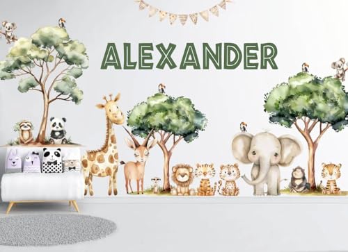 Vinilo Decorativo Personalizado Safari para Pared Infantil miniatura 2