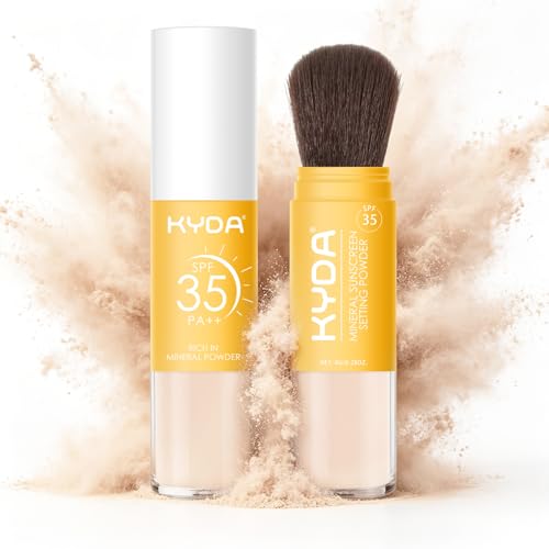 KYDA Mineral Sunscreen Powder for Face & Scalp Hair SPF 35 Scalp Sunscreen Hair Sunscreen Spf Powder Lasting Oil Control Matte Loose Powder Lightweight Breathable for All Skin Type Translucent