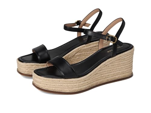 Cole Haan Cole Haan Women's Cloudfeel Keeton Flatform Espadrilles, Black Leather, 8-B US