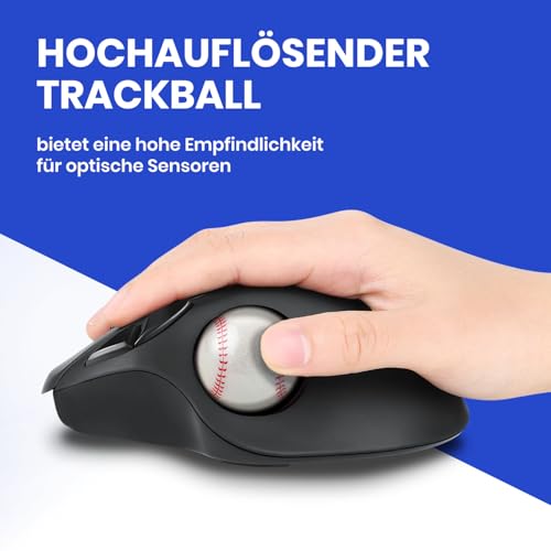 Image of Perixx PERIPRO-303BSB 1.34 Inches Sports Trackball - Fun Novelty Baseball Design - Compatible for M570, M575, PERIMICE-517 /520 /717 /720, and Other 1.34inches Trackball Mouse