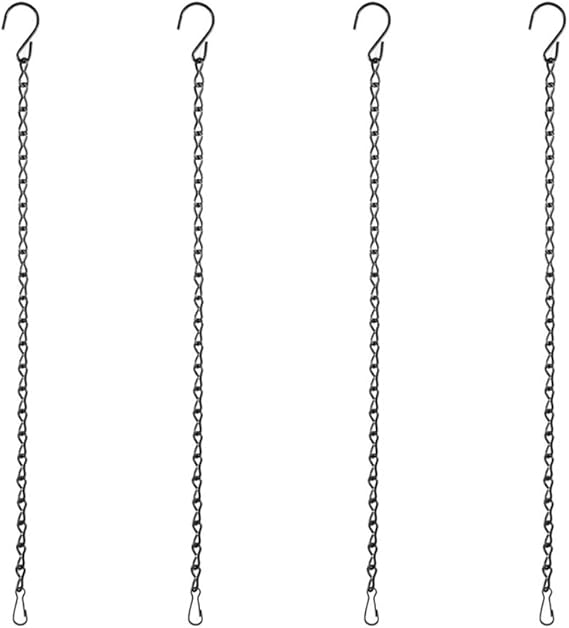 4 Pcs Black Hanging Chains Hanging Chains Hanging Basket Chains with Rotating Black Metal
