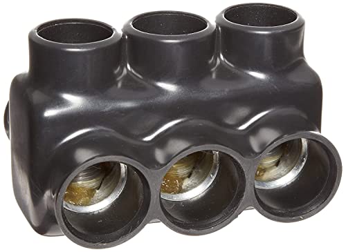 Morris Products 97675 Black Insulated Multi-Cable Connector - Dual Entry 5 Ports 750-250 Wire Range, 5-Pack