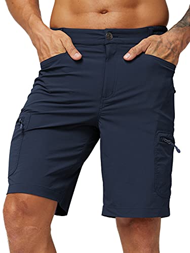 Mier Men's Quick Dry Hiking Shorts Stretchy Cargo Shorts With 6 Pockets, Water Resistant, 36, Navy #TOP1
