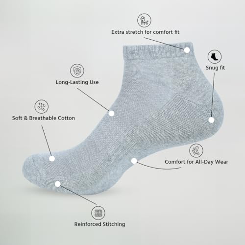 Ankle Socks Men |3 Pack| Sneaker Non Slip Breathable Comfortable Snug Low Cut | Athletic Running Activewear Sock3