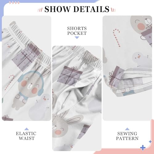 Boys' Pants Christmas Animal Cute Rabbit Candy Long Bottoms Jogger Pants Elastic Waist Trousers with Pockets S-XL4