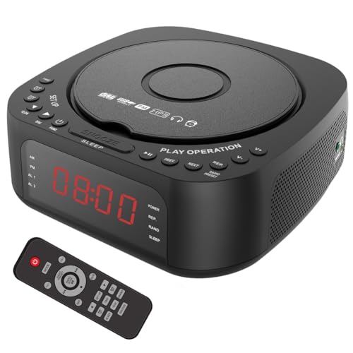 Lecteur de musique de salon pour lire vos CD et DVD avec radio-réveil FM prise UE
