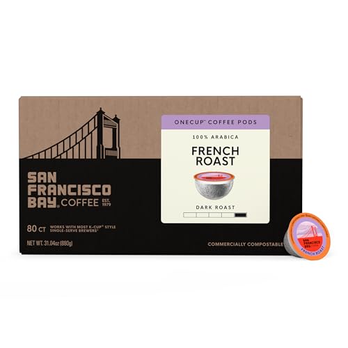 Image of San Francisco Bay K-Cup Coffee Pods, French Roast (80 ct), Dark Roast, Commercially Compostable Single-Serve Coffee Pods