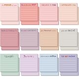 Yinder 24 Pcs Inspirational Sticky Notes with Lines Cute Motivational Sticky Notes Pad Employee Appreciation Gifts Bulk for Teacher Nurse Coworkers Office Supplies 3 x 3''(Aesthetics,Appreciation)
