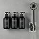 Janxin 3 Stück Seifenspender Wandbefestigung,500ml Shampoo Flaschen zum Befüllen,Duschgel Spender,Seifenspender Schwarz Ohne Bohren for Kitchen and Bathroom (Schwarze Flasche + schwarzer Kopf)