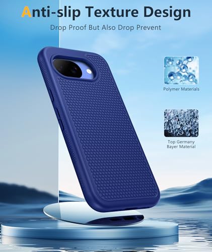 Image of FNTCASE for Google Pixel 10A Case - Military Grade Drop Protection, 14ft Drop Tested, Screen Protector Included, Anti-Slip Anti-Fingerprint Matte Textured, Soft TPU Shockproof Cover (Navy Blue)