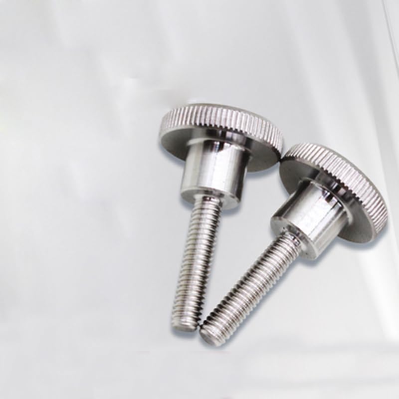 2PCS Thumb Screw Big Flat Head Bolt DIN464 Knurled Steps Screws Stainless Steel M3 M4 - (Thread Diameter: M4x16mm)
