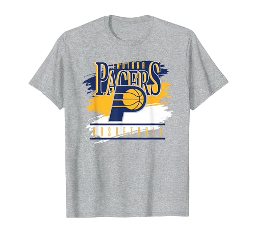 NBA Official Indiana Pacers Spilled Paint T-Shirt, Men, Heather Grey, XX-Large