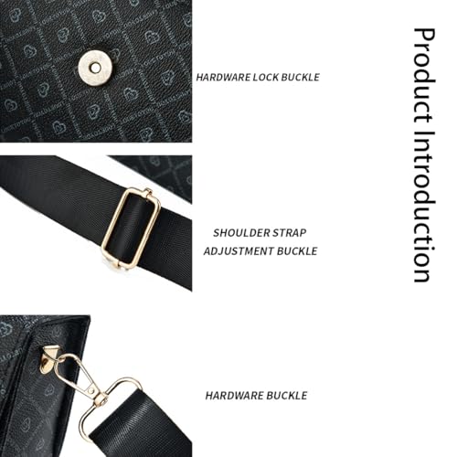 Crossbody Bag Wide Strap Flap Ladies Handbags Casual Portable Simple Solid Color Crossbody Bags for Weekend Vaca，Daily Use3