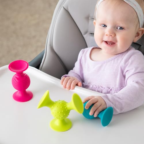 Image of Fat Brain Toys pipSquigz, Sensory Baby Toys 6 Months Plus, Rattle Suction Cup Toy