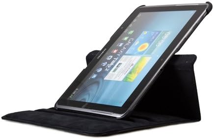 GMYLE® Black 360 Degree Rotating PU leather Folio Stand Case Cover for tablet Galaxy Tab 1 2 10.1" P7510 P5100 With Vertical and Horizontal Multi Angle Stand