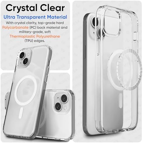 Minesk iPhone 13 ve 14 için Origin Serisi Premium Kalite Magsafe ile Uyumlu Kılıf Crystal Clear Super Şeffaf Materyal ve İnceltilmiş 3D Gerçek Manyetik Çember (13-14) - Görsel 3