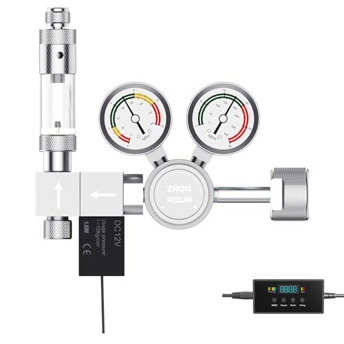 ZRDR CO2 Regulator Aquarium New Upgraded Automatic Timing Motor Valve with Big Dual Gauge...