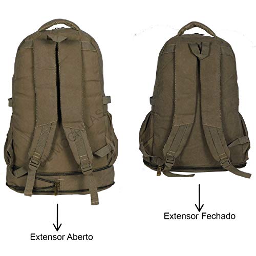 mochila para viagem grande camping em lona resistente viagem masculina 50 litros fundo expansivo (Ca