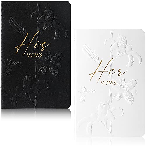 Molekaus Vow Books For Wedding Vow Books Wedding Gift For Bride And Groom Vows Book His And Hers With 28 Pages-5.5 * 3.5 In Wedding Notebook With Gilded Font Set Of 2 （White And Black） #TOP3