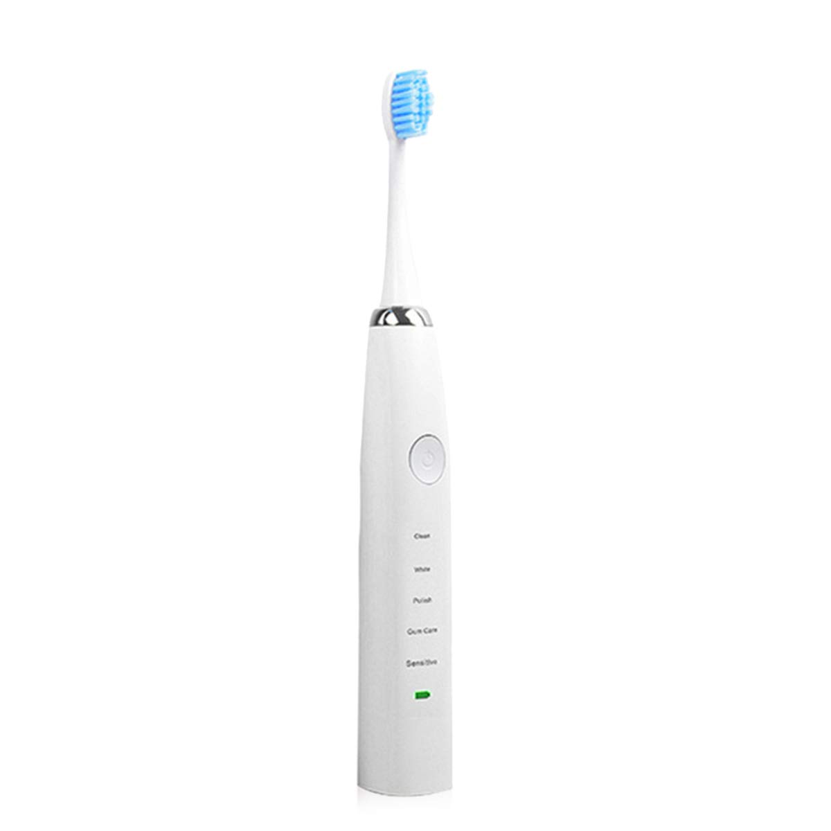 Elektryczna szczoteczka do zębów ładowana soniczna szczoteczka do zębów wodoodporna podróżna elektryczna szczoteczka do zębów rozjaśnianie zębów inteligentny czas-2 wymienne głowice, biała