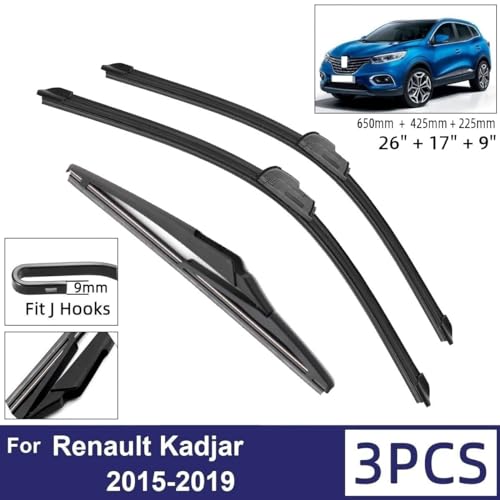 Essuie-glace en caoutchouc souple haute performance pour Renault Kadjar 2016 - 2