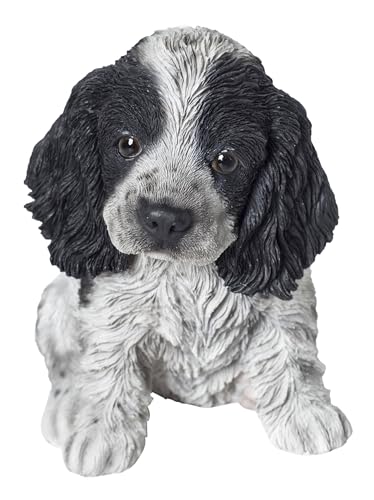 Estatua de Cocker Spaniel Blanco y Negro
