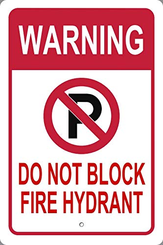 BuildASignNo Parking Sign, Do Not Block Fire Hydrant Safety Sign- 18" x 12", .040 Aluminum