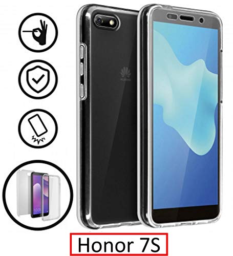 New&Teck® - Carcasa para Huawei Honor 7S – Protección Integral Delantera + Trasera rígida – Funda táctil 360 Grados – Antigolpes Transparente para Honor 7S