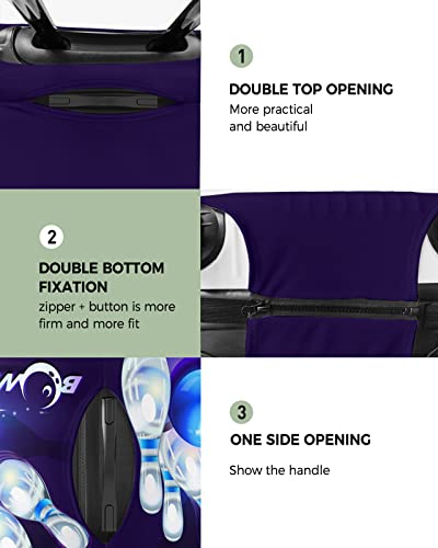 Travel Luggage Cover X-Large Suitcase Cover Fit for 29-32 Inch Luggage Luggage Protector Suitcase Cover Scratchproof Shiny Speed Bowling Black Luggage Cover Protector for Suitcase2