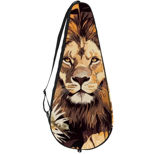 VAPOKF Bolsa para raqueta de tenis, con diseño de hojas de palma de león, para raqueta de tenis, con capacidad para hasta 2 raquetas