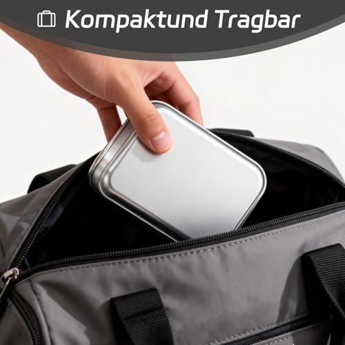 RunXinDa6 Stücke silberfarben Metalldöschen Rechteckig, Metallbox mit Deckel Rostfrei, Kleine Aufbewahrungsdosen für Münzen, Schmuck, Süßigkeiten, Nähzubehör (9.5 x 6.0 x 2.2 cm)