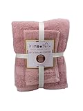 Ki Juego de Toallas de Baño Premium, 3 Piezas, Rosa Verde Azul Gris Beige, Rizo...