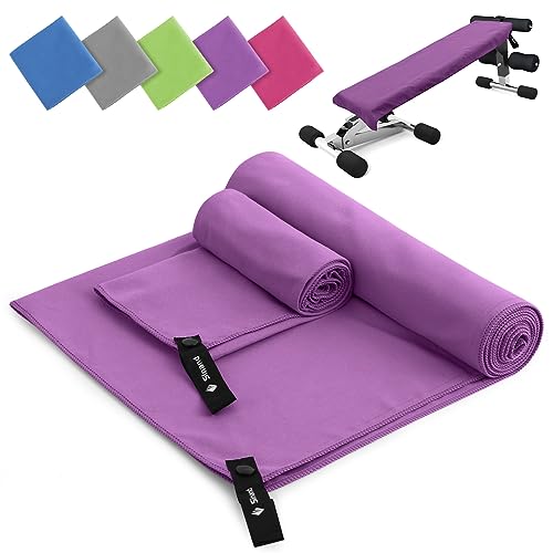 Toalla Microfibra Juego de 2 | 180x60cm Toalla Baño Grande & 80x40cm Toalla Manos Pequeña |...