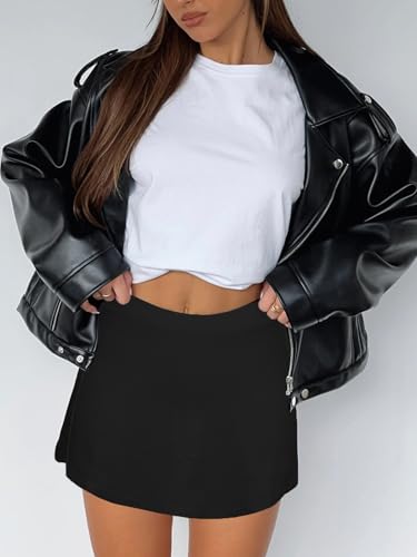 Women's Mini Skorts Skirts - Summer Casual Y2K High Waisted Bodycon A-Line Tennis Skirt with Shorts Underneath3