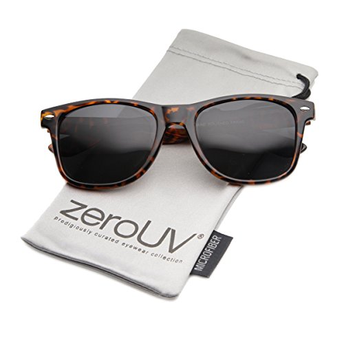 zeroUV Retro Wide Arm Neutral Colored Lens Horn Rimmed Sunglasses 55mm