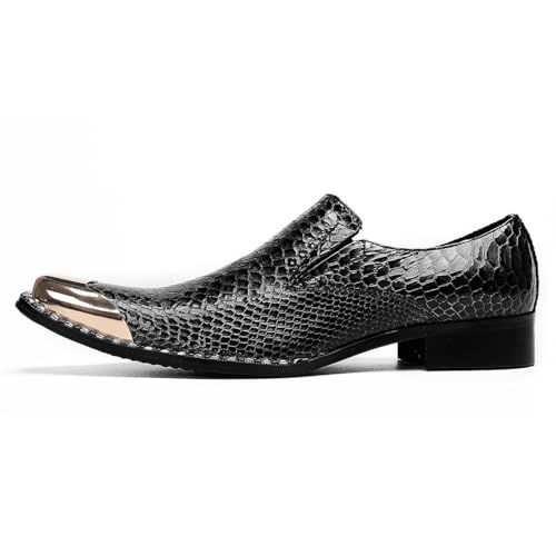 Santimon Men's Metal-Tip Toe Genuine Leather Penny Loafers Moccasins Fashion Casual Comfort Dress Shoes2