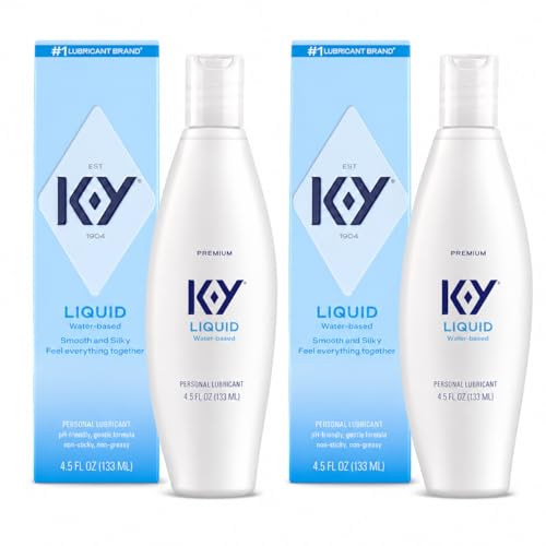 K-Y Liquid Classic Water-Based Body Friendly Formula 4.5 Fl Oz Personal Lubricant for Wetter Sex for Men Women and Couples & Safe to Use with Latex Condoms (2 Pack)