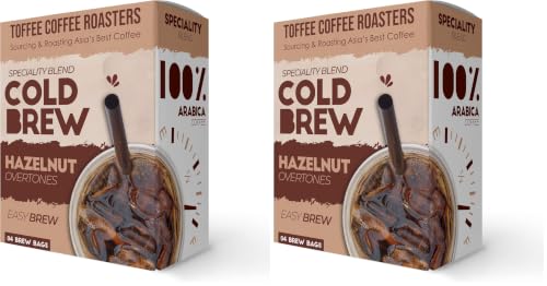 Image of Toffee Coffee Roasters | Hazelnut Cold Brew Packs | As Seen On Shark Tank | Set of 3 | Makes 12 Cups | 3 Step Brew - No Equipment Required | 100% Arabica (Pack of 2)