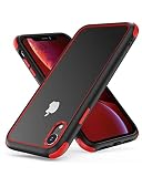 MobNano Coque Compatible avec iPhone XR 360 degrés Antichoc Pro Anti-Rayures Transparente PC/TPU Silicone Etui pour iPhone XR Noir Rouge